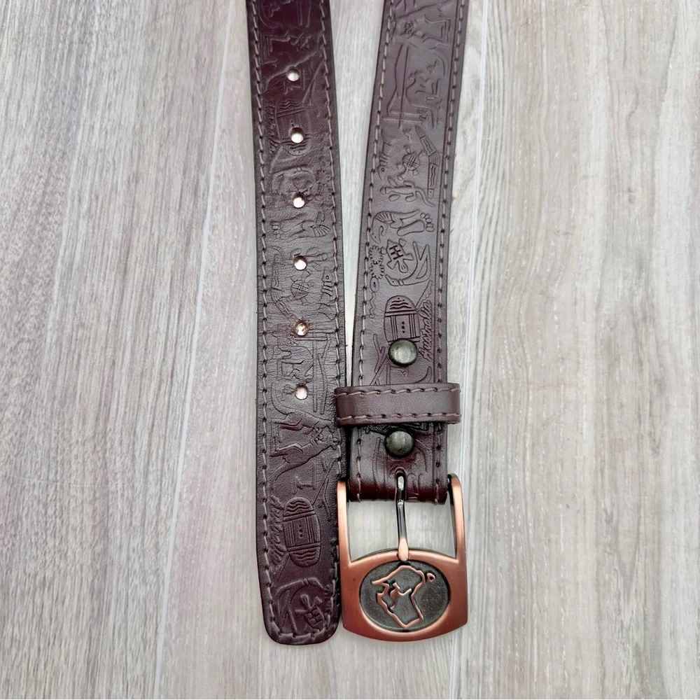 Australian Tooled Leather Belt Kangaroos Boomerangs Size 36 | Made in Australia